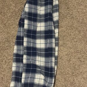 SHEIN Navy and White Plaid Pajama Pants